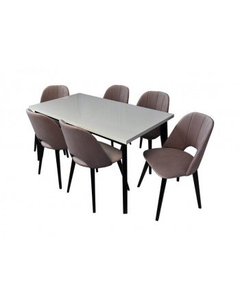 Set aus Tisch und 6 Stühlen