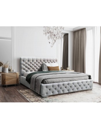 Grau Bett 180x200 HEKORA 2