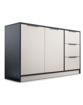 Kommode LATI 2D3S Kaschmir/Schwarz