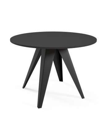Runder Tisch 100/140cm schwarz molet...