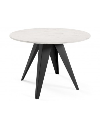 Runder Tisch 100/140cm schwarz/marmor...