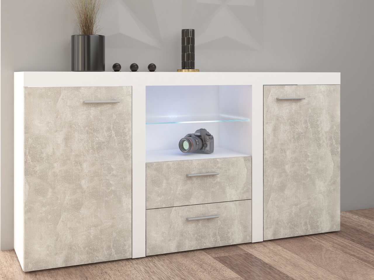 Betonoptik / Mattweiß